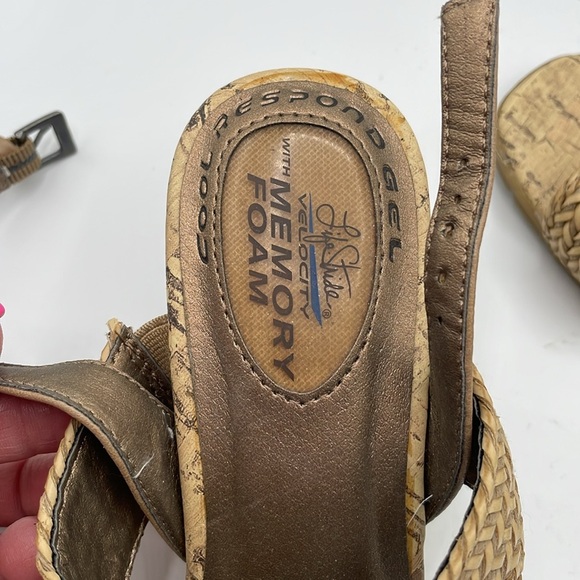 Lifestride Memory Foam Wedge Sandals Size 5.5 - Picture 2 of 8